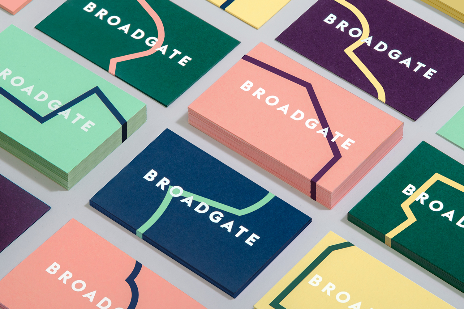 Logo, business cards, posters and tote bags designed by dn&co. for Broadgate, London