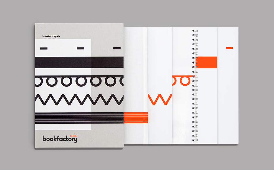 Print for Swiss binding specialists Bubu by graphic design studio Bob Design