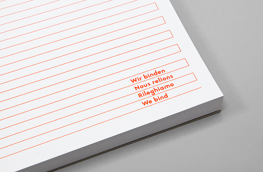 Notepad for Swiss binding specialists Bubu by graphic design studio Bob Design