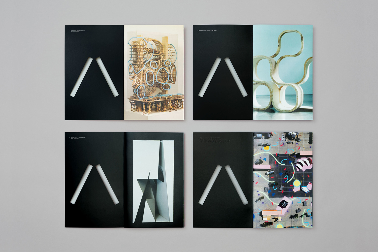 Graphic identity, posters, brochure and signage by Manual for The Architecture Division of the California College of the Arts