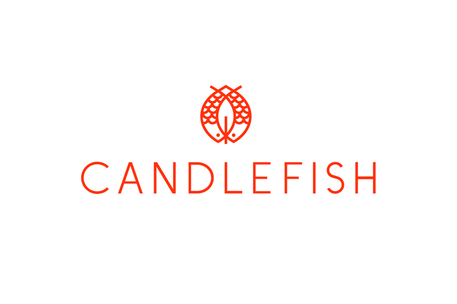 Logo for Charleston scented candle store and workshop Candlefish by Fuzzco