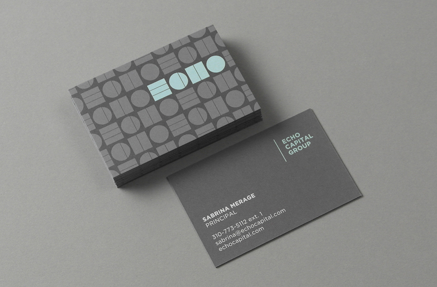 Logo, patterns and business cards designed by Trüf for investment firm Echo Capital