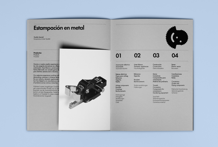 Brochure for Barcelona based cold stamping business Estampaciones Fuerte by Hey