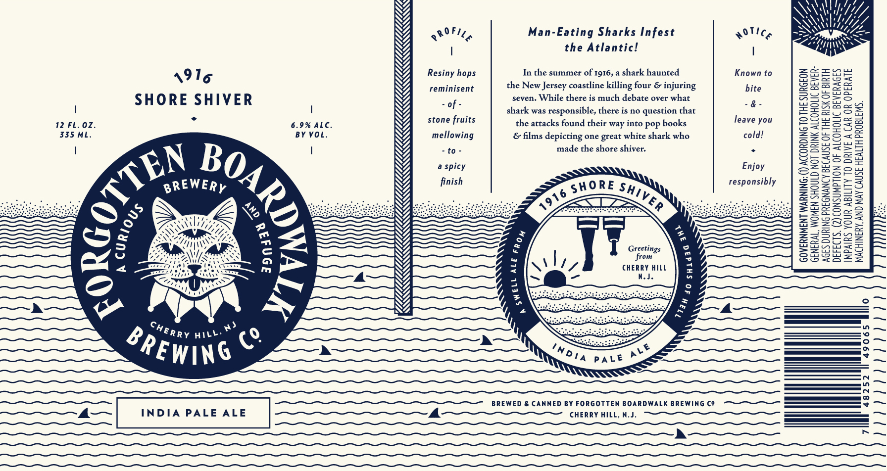 Brand identity and packaging for craft beer brewer Forgotten Boardwalk by Perky Bros