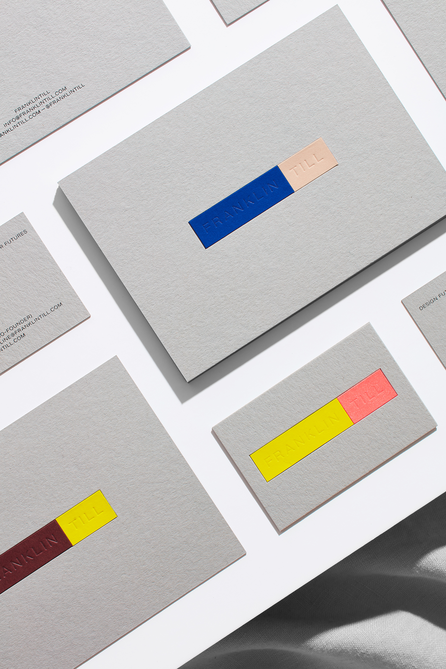 Graphic identity and paper marquetry business cards and stationery by Commission for futures research agency FranklinTill