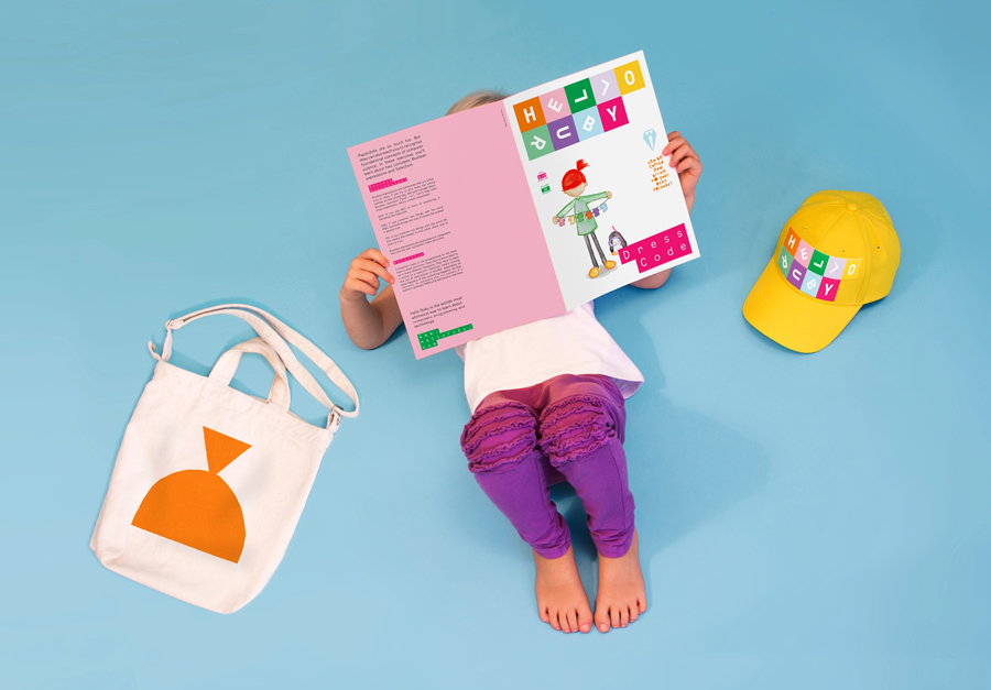 Visual identity and print by graphic design studio Kokoro & Moi for popular children's computing brand Hello Ruby