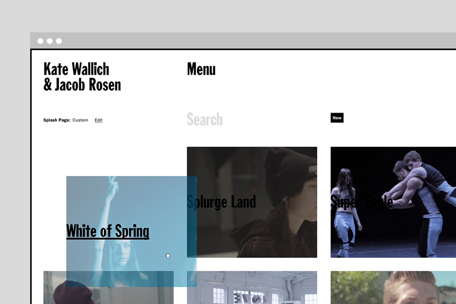 Website for contemporary dance director and choreographer Kate Wallich designed by Shore