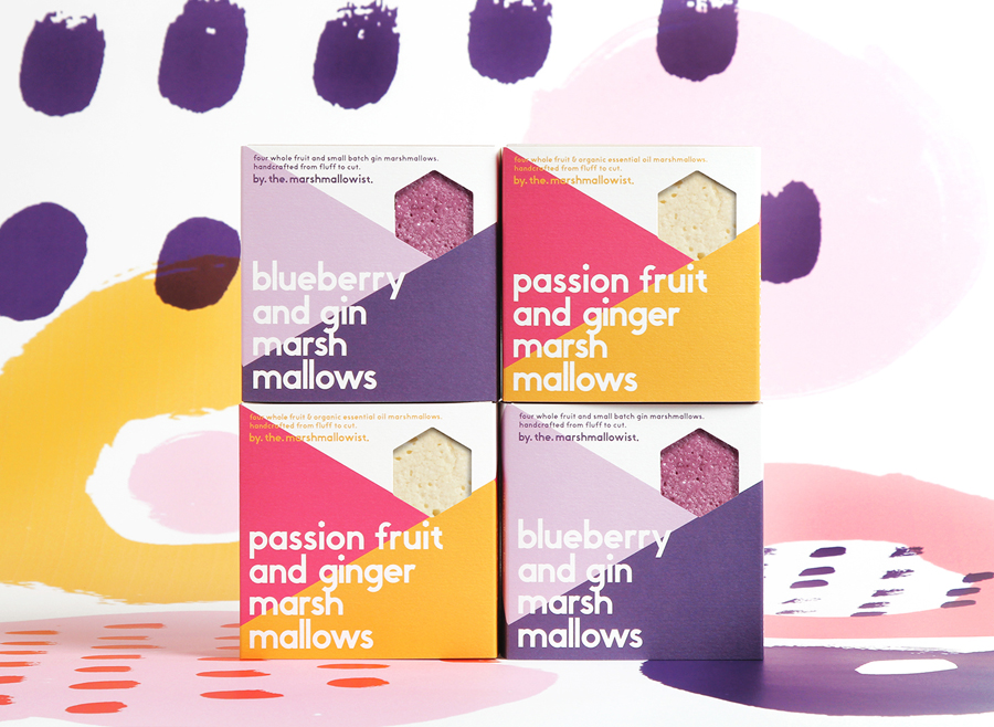 Branding and packaging for The Marshmallowist by Veronica Lethorn