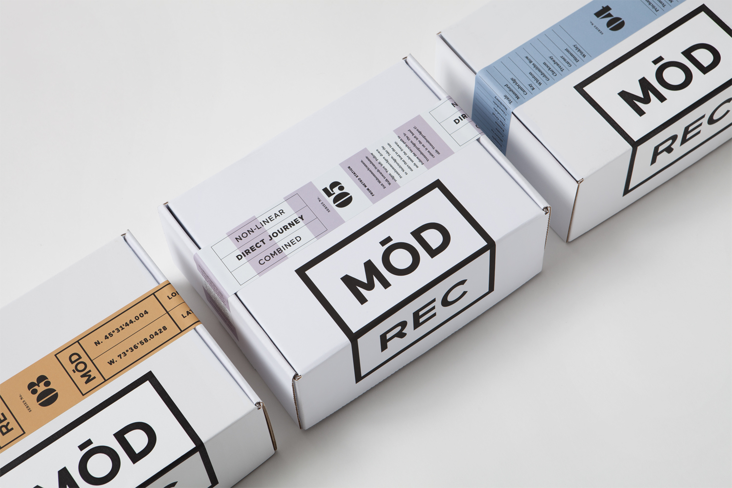 Logo, graphic identity, packaging and website by Blok for subscription coffee service Modern Recreation