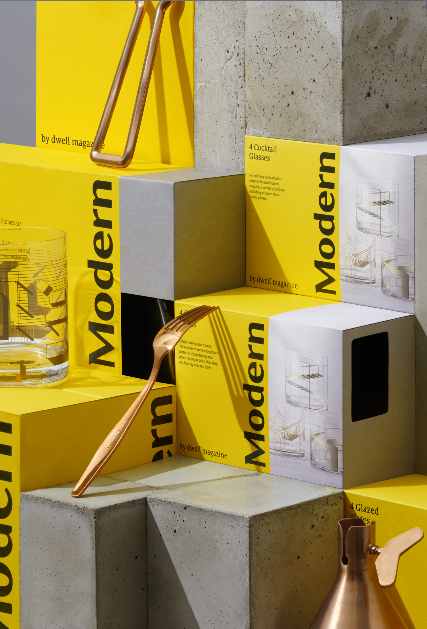 Branding and packaging design by NY studio Collins for product and furniture range Modern by Dwell Magazine, a collaboration with Target.