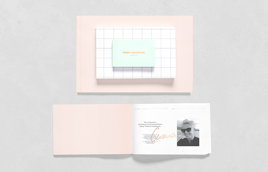 Copper foiled stationery for Mona De Castellarnau designed by Anagrama