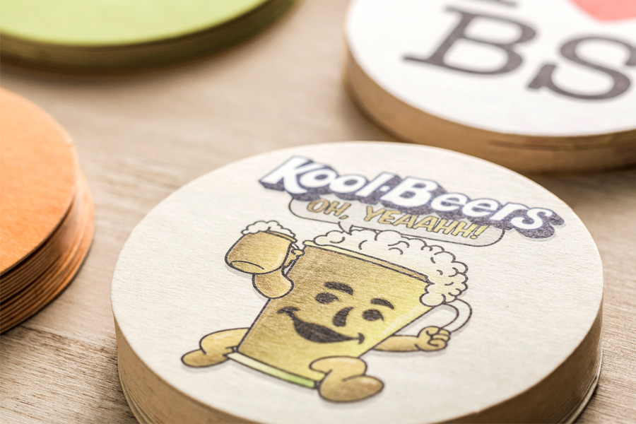 Visual identity, coasters and menu design by Can I Play for Melbourne soul food restaurant Mr Big Stuff
