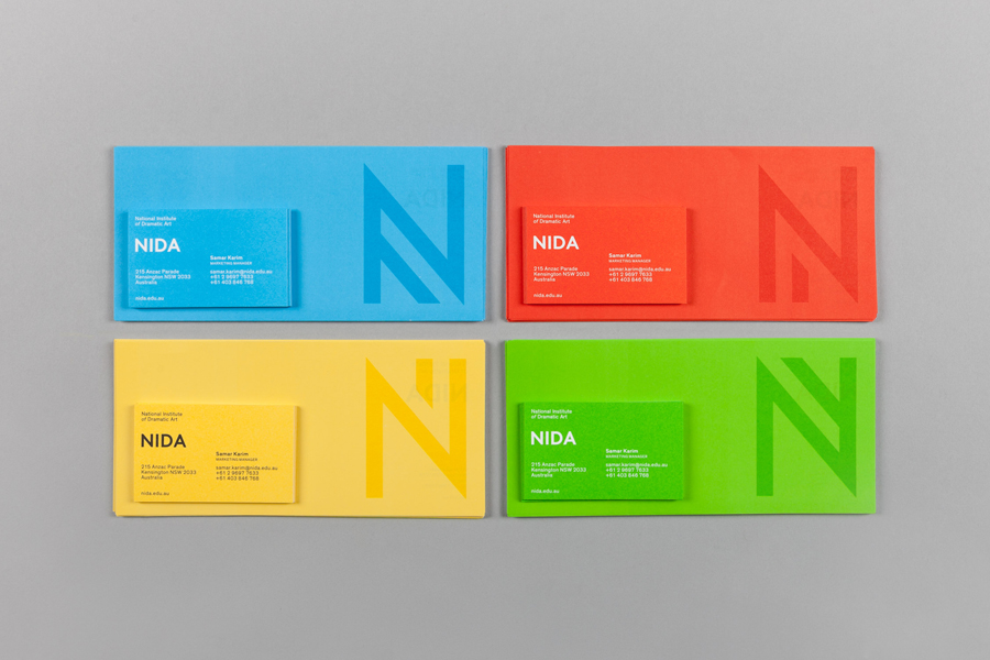 Colourful business cards for Nida Stationery by Maud