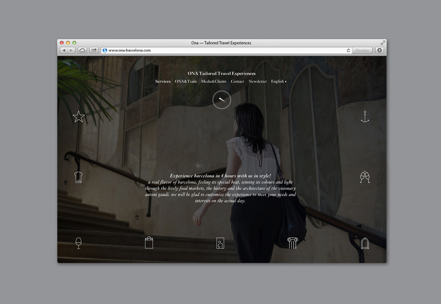 Website by Mucho for Spanish boutique travel agent Ona