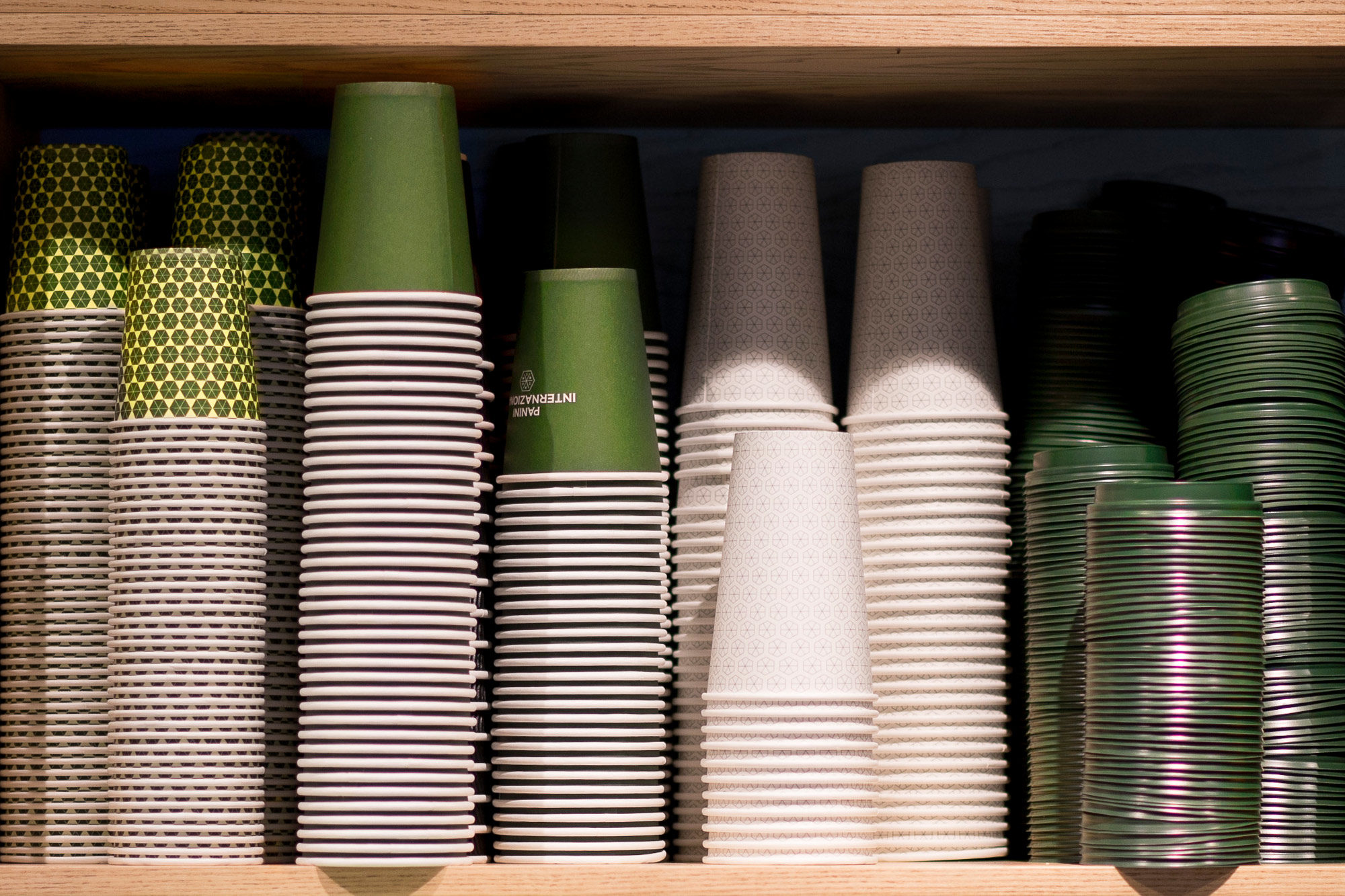 Branded coffee cups for Panini Internazionale by Stockholm Design Lab