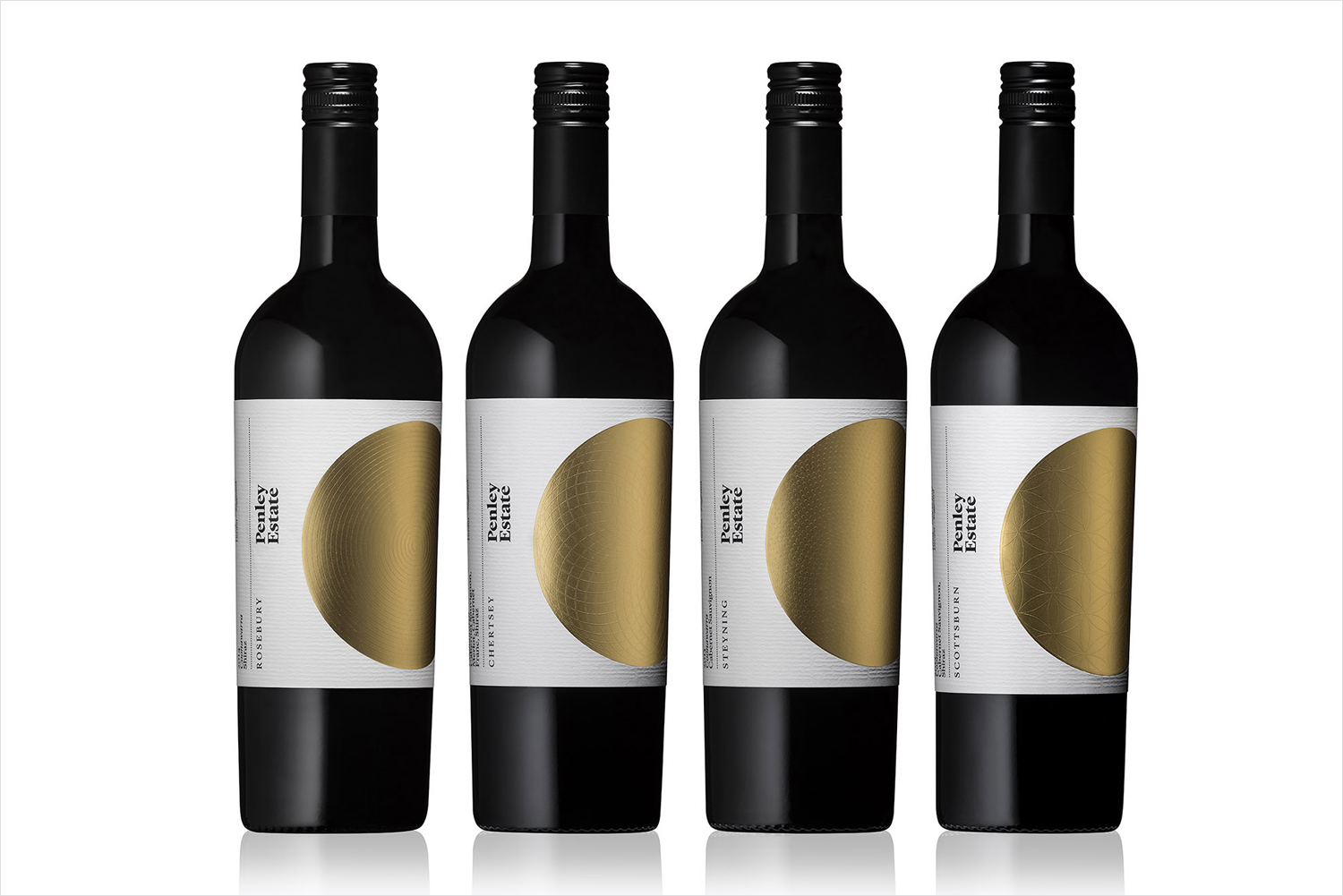 New brand identity and packaging by Parallax Design for family run and award winning winery Penley Estate, Australia
