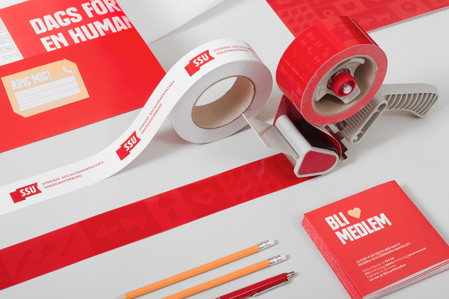Logo, stationery, print and iconography designed by Snask for the Swedish Social Democratic Youth League