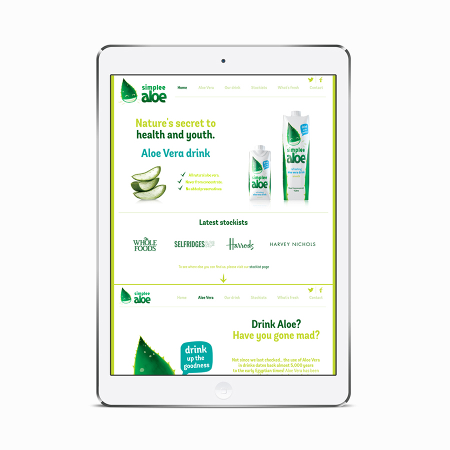 Brand identity and website by Designers Anonymous for aloe vera drink Simplee Aloe
