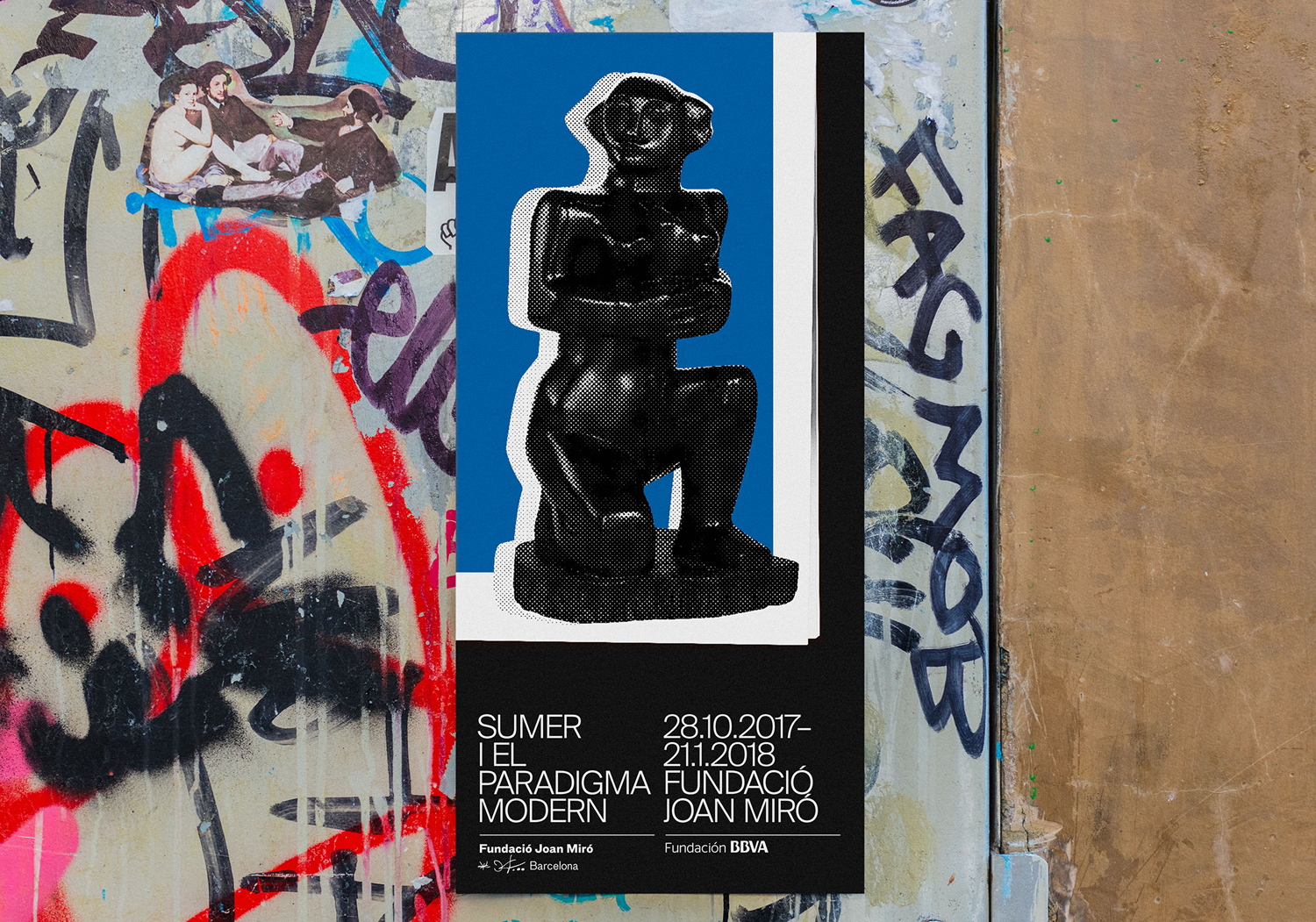 Graphic identity and posters by Clase bcn for exhibition Sumer And The Modern Paradigm