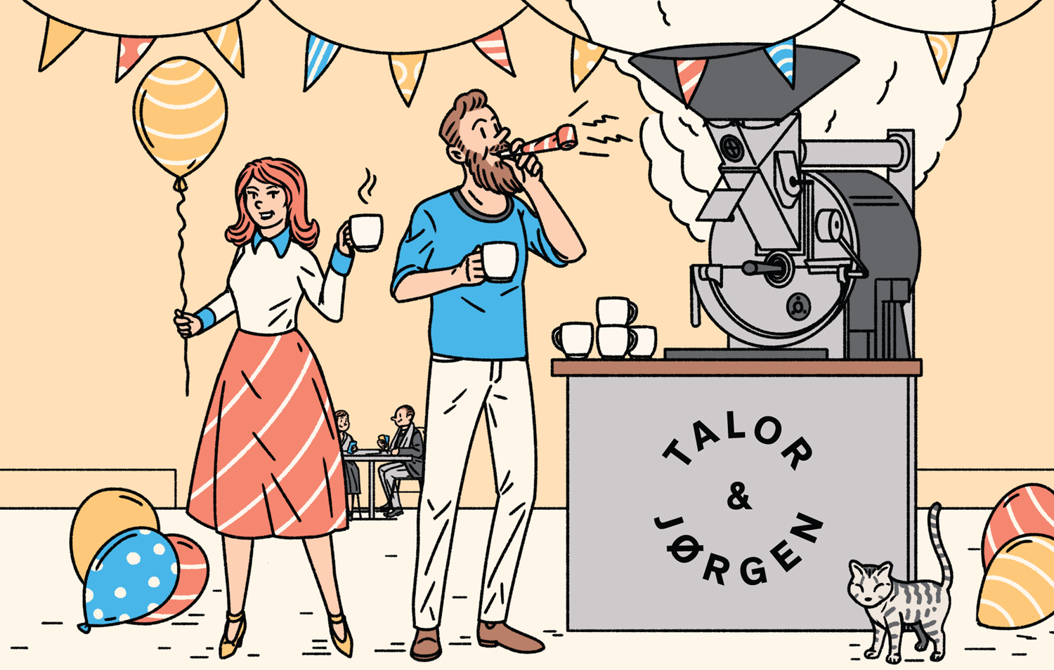 Illustration by Janne Livonen for Norwegian coffee roastery and subscription service Talor & Jørgen