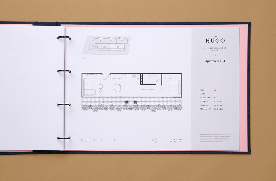 Brochure for property development The Hugo by Studio Brave