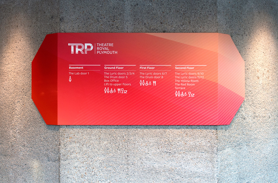 Signage and way finding for Theatre Royal Plymouth designed by Spy