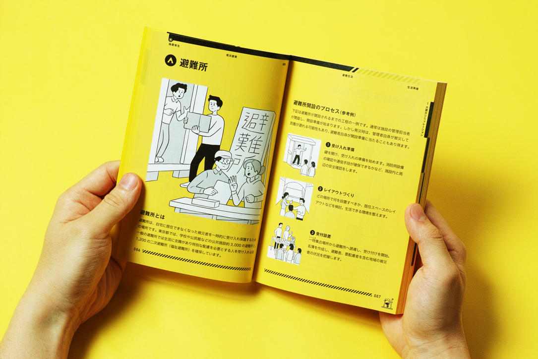 Graphic design by Japanese studio Nosigner for Tokyo Bosai, a disaster preparedness pack