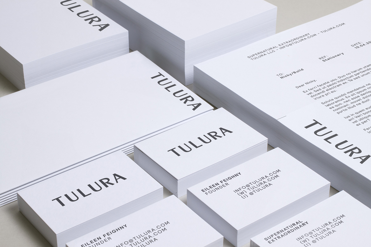 Brand identity and stationery by Leeds-based design studio Build for New York skincare brand Tulura