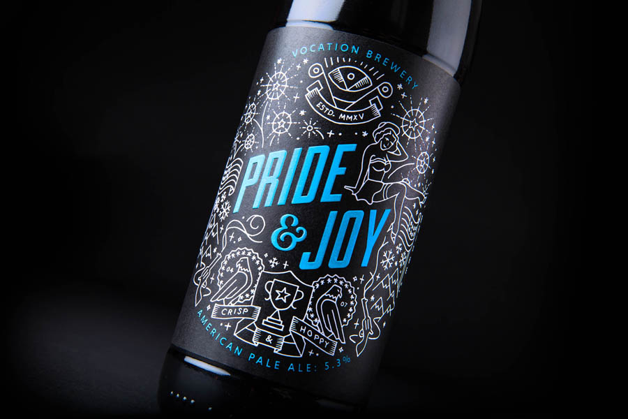 Illustrated package design by Robot Food for British craft beer microbrewery Vocation.