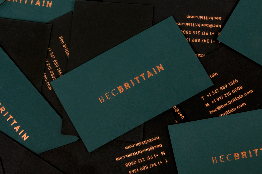 Logo and duplex business cards designed by Lotta Nieminen for New York based lighting and product designer Bec Brittain