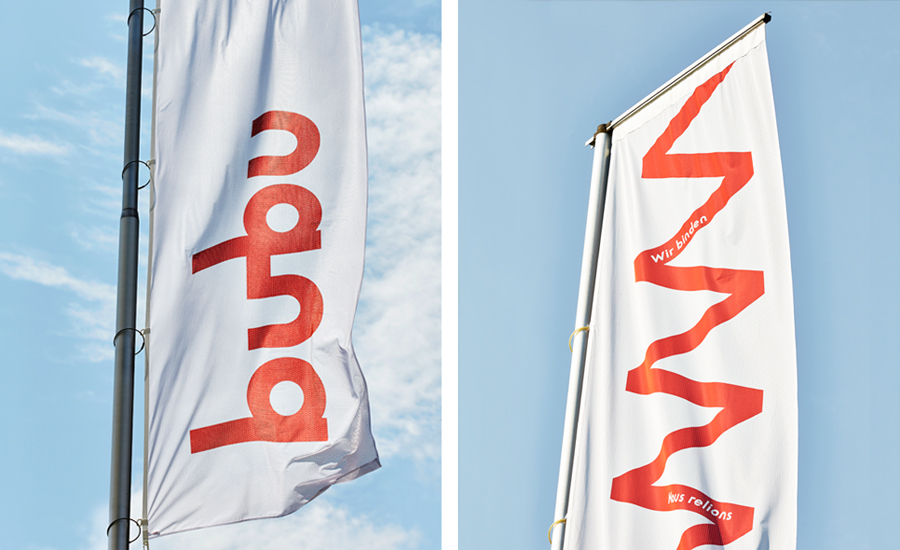 Flags for Swiss binding specialists Bubu by graphic design studio Bob Design