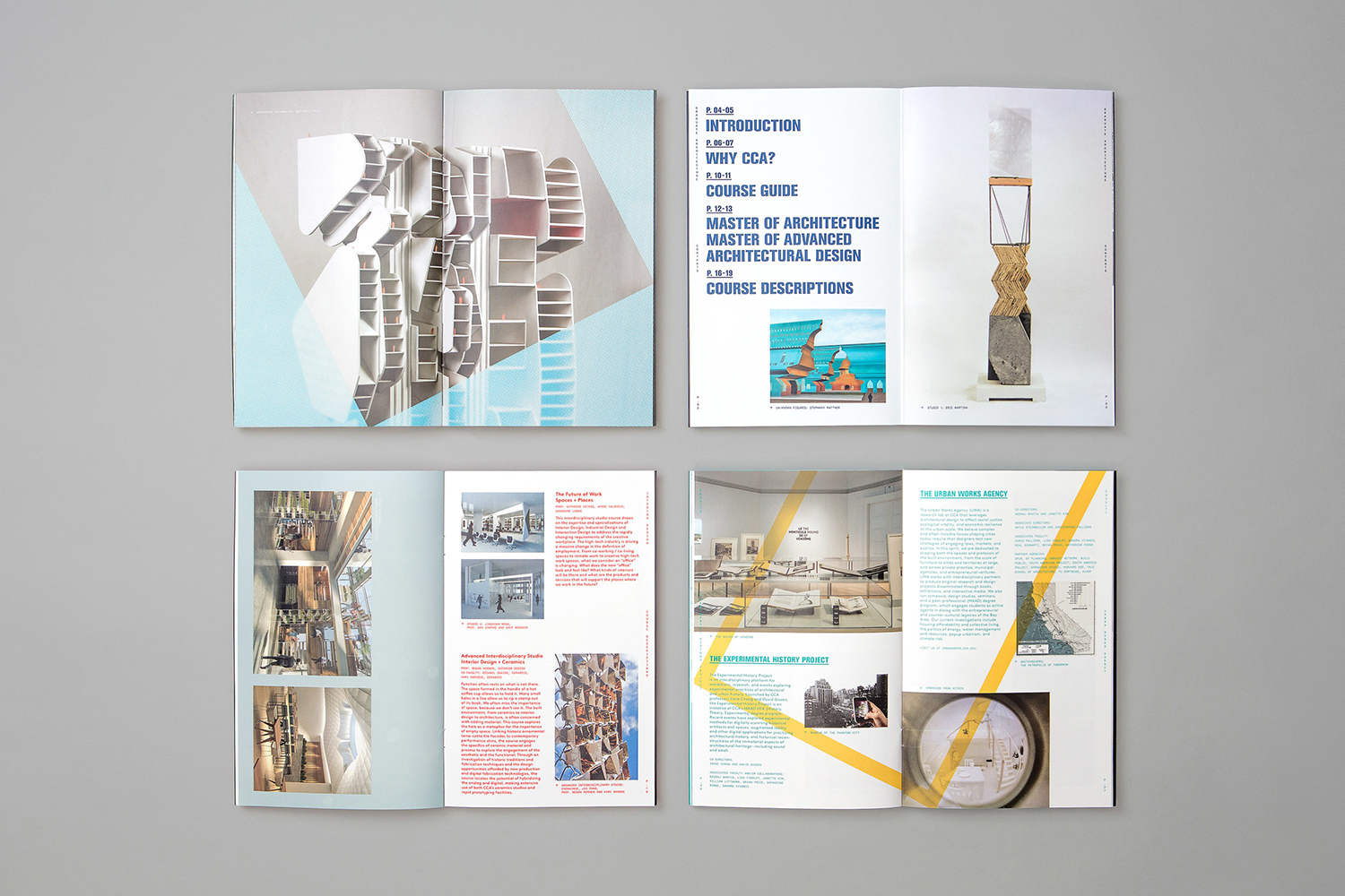 Graphic identity, posters, brochure and signage by Manual for The Architecture Division of the California College of the Arts