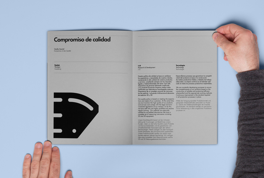 Brochure for Barcelona based cold stamping business Estampaciones Fuerte by Hey