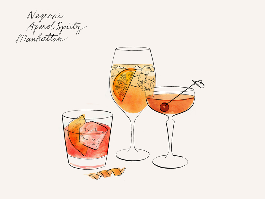 Illustration by Sharon Hwang for online wine and spirits gift service Merchants Of Beverage