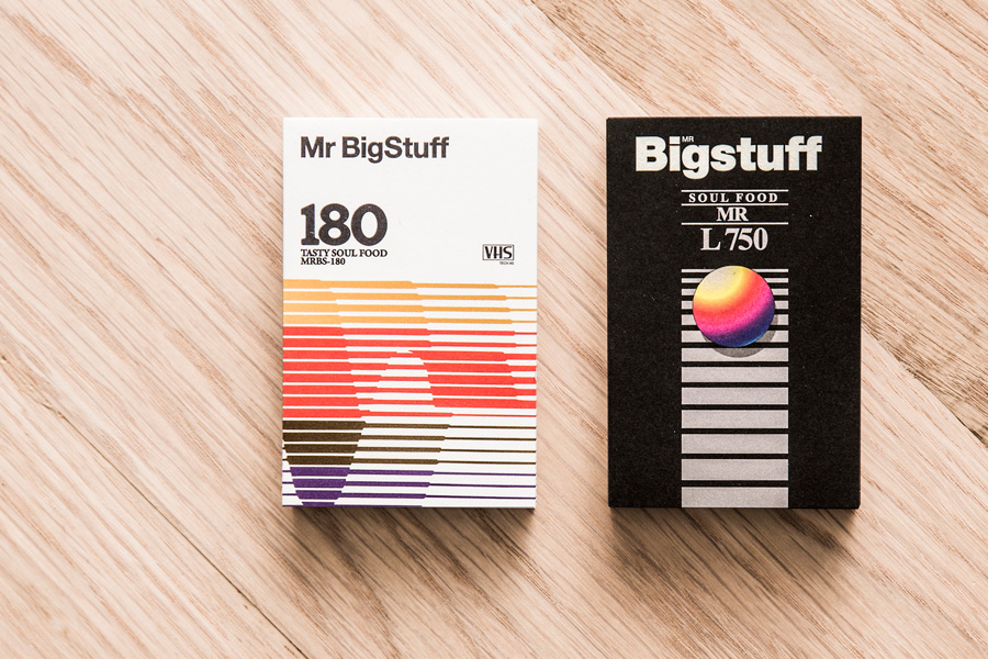 Visual identity and business card design by Can I Play for Melbourne soul food restaurant Mr Big Stuff.