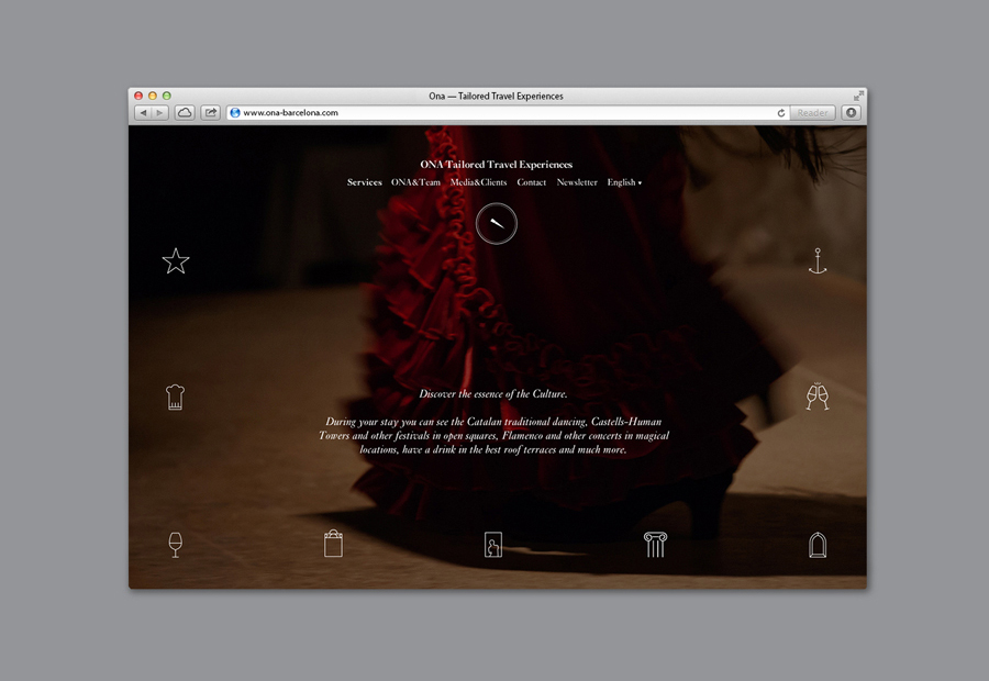 Website by Mucho for Spanish boutique travel agent Ona
