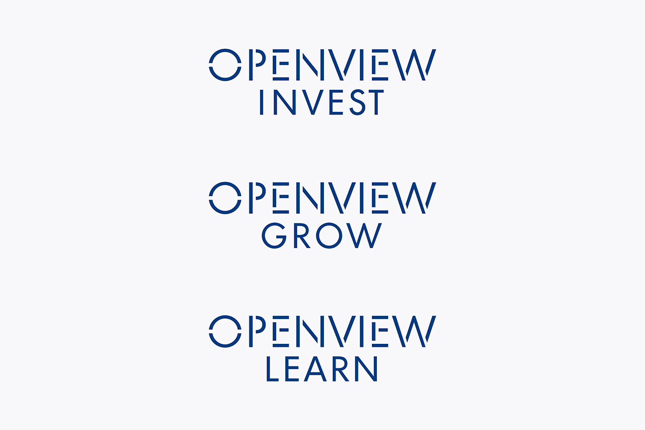 Custom typography and wordmark by Pentagram for Boston-based venture capital firm OpenView.
