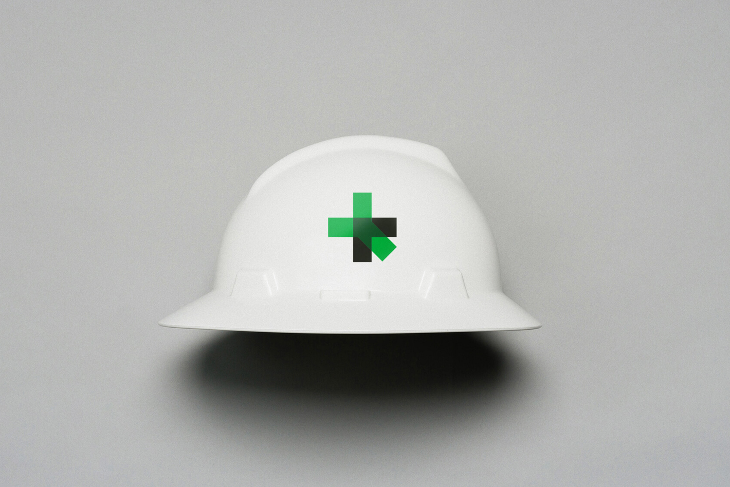 Branded hardhat for Reeves & Young by graphic design studio Matchstic