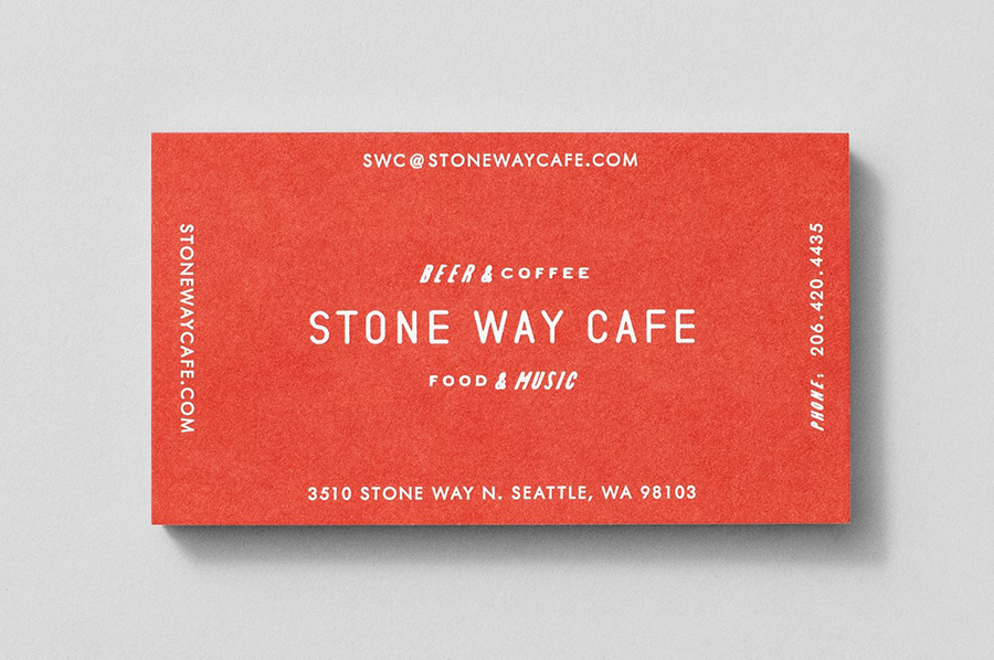 Business card for Seattle cafe and music venue Stone Way Cafe by Shore