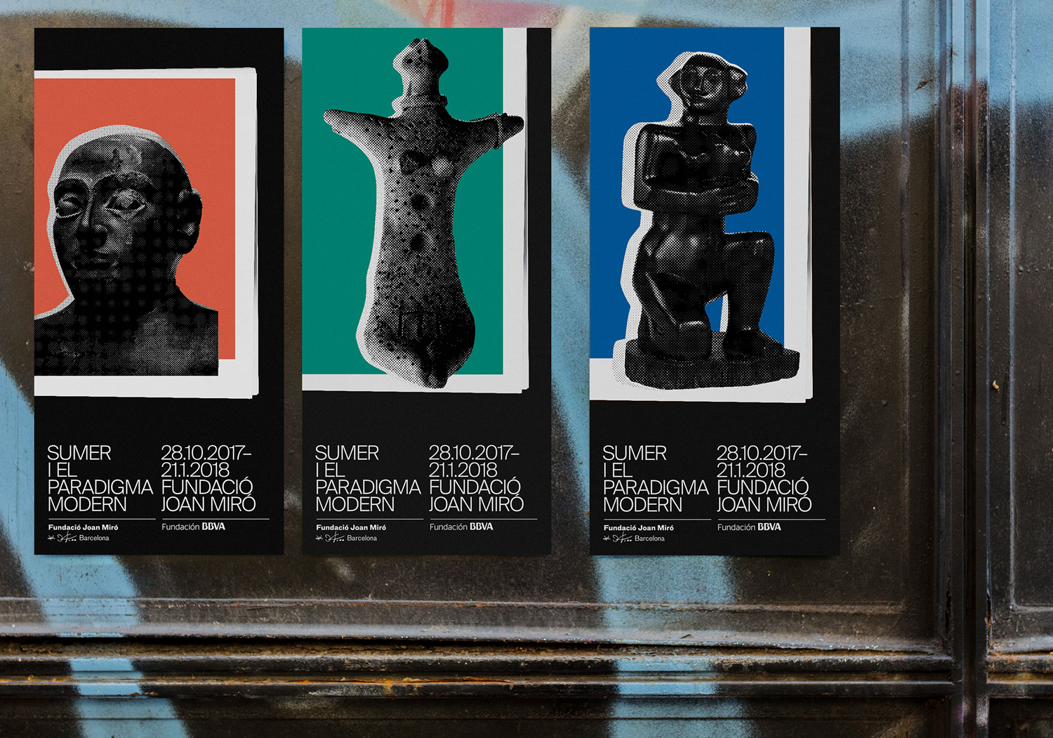 Graphic identity and posters by Clase bcn for exhibition Sumer And The Modern Paradigm