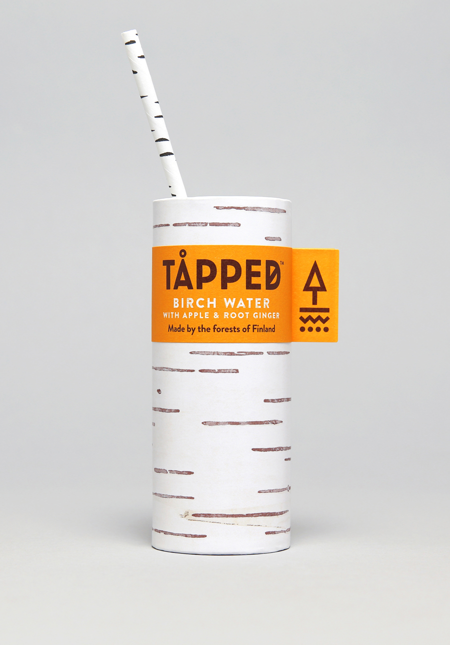 Logo, brand identity and package design by UK based Horse for flavoured birch water brand Tåpped
