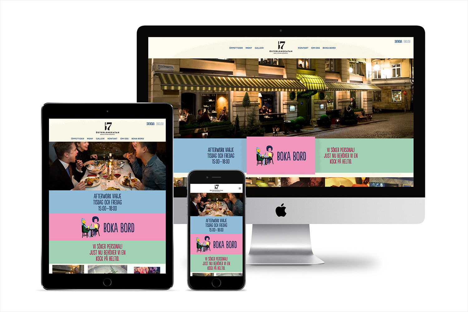 Brand identity and website for Stockholm restaurant Österlånggatan 17 by Lobby Design