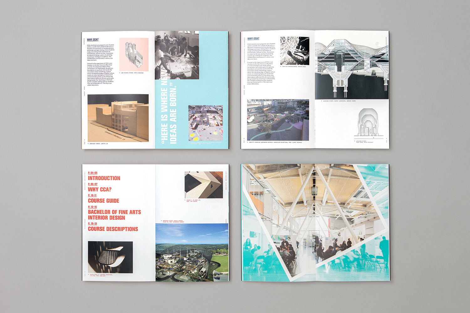 Graphic identity, posters, brochure and signage by Manual for The Architecture Division of the California College of the Arts