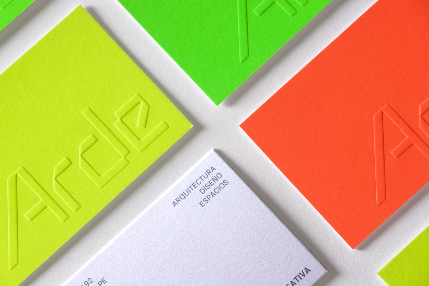 Brand identity and business cards for Lima-based architecture and design firm Arde by IS Creative Studio, Peru