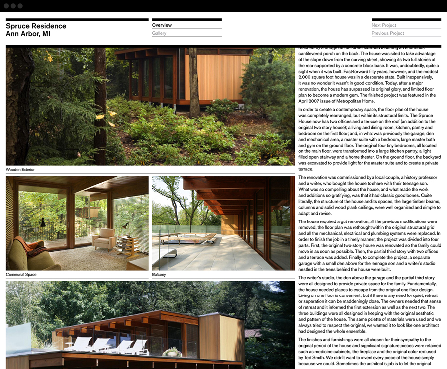 Website for Biber Architects designed by Spin