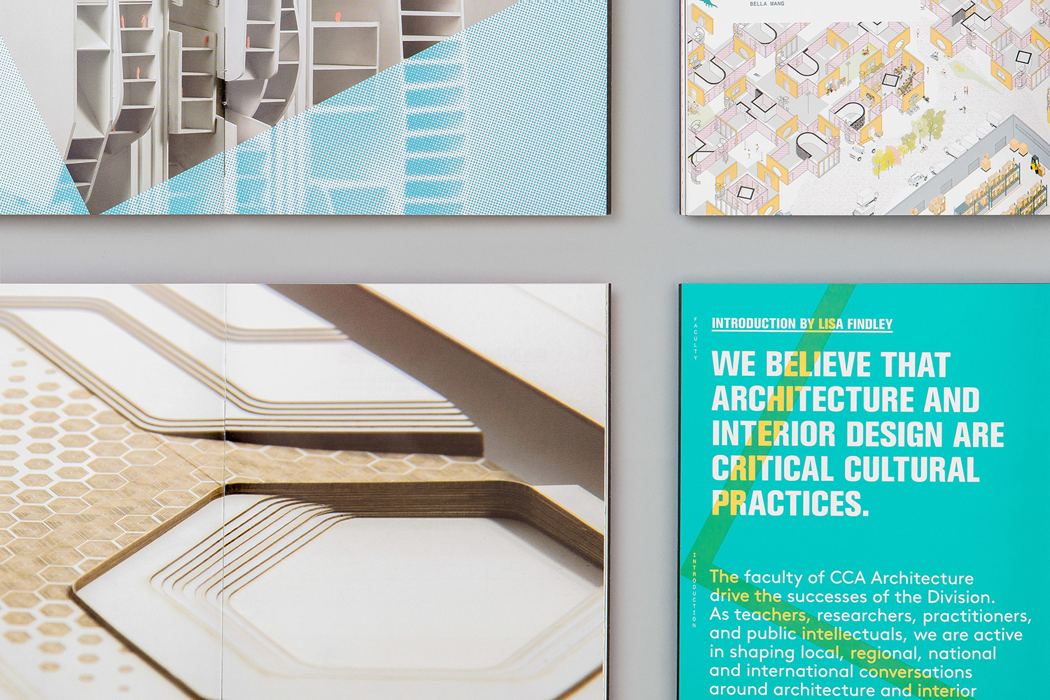 Graphic identity, posters, brochure and signage by Manual for The Architecture Division of the California College of the Arts