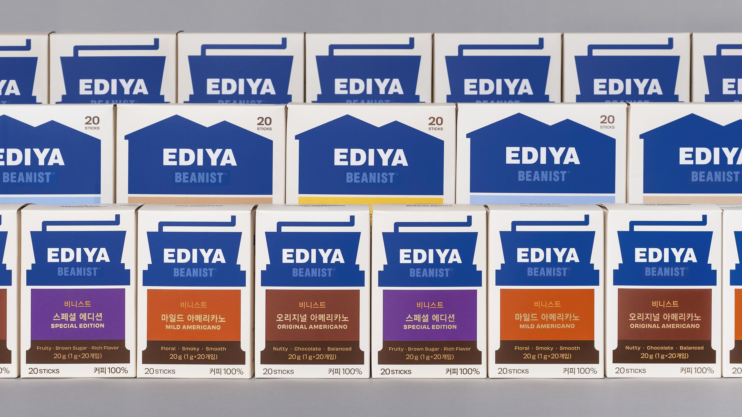 Coffee branding and packaging – Ediya Beanist by Studio fnt