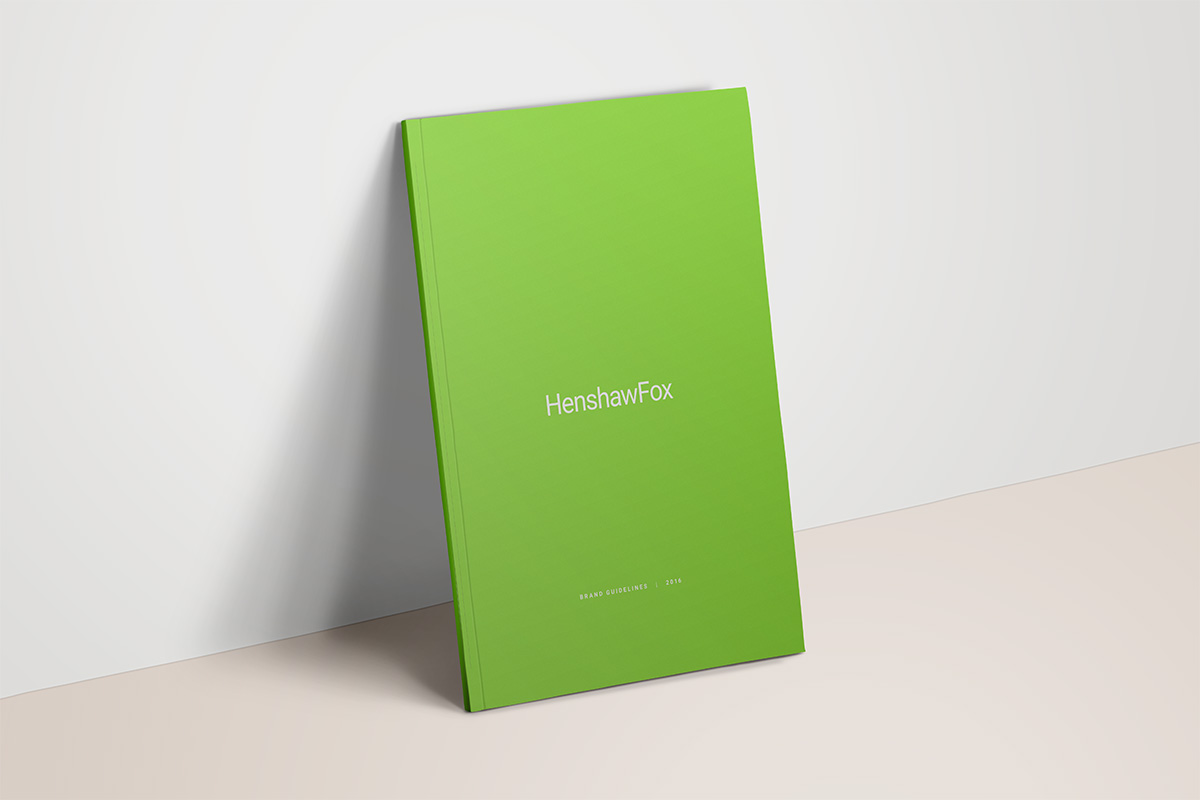 Brand identity and brand guidelines designed by Parent for Romsey estate agent HenshawFox. 