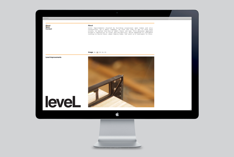 Logotype and website designed by Studio Hi Ho for Level Improvements