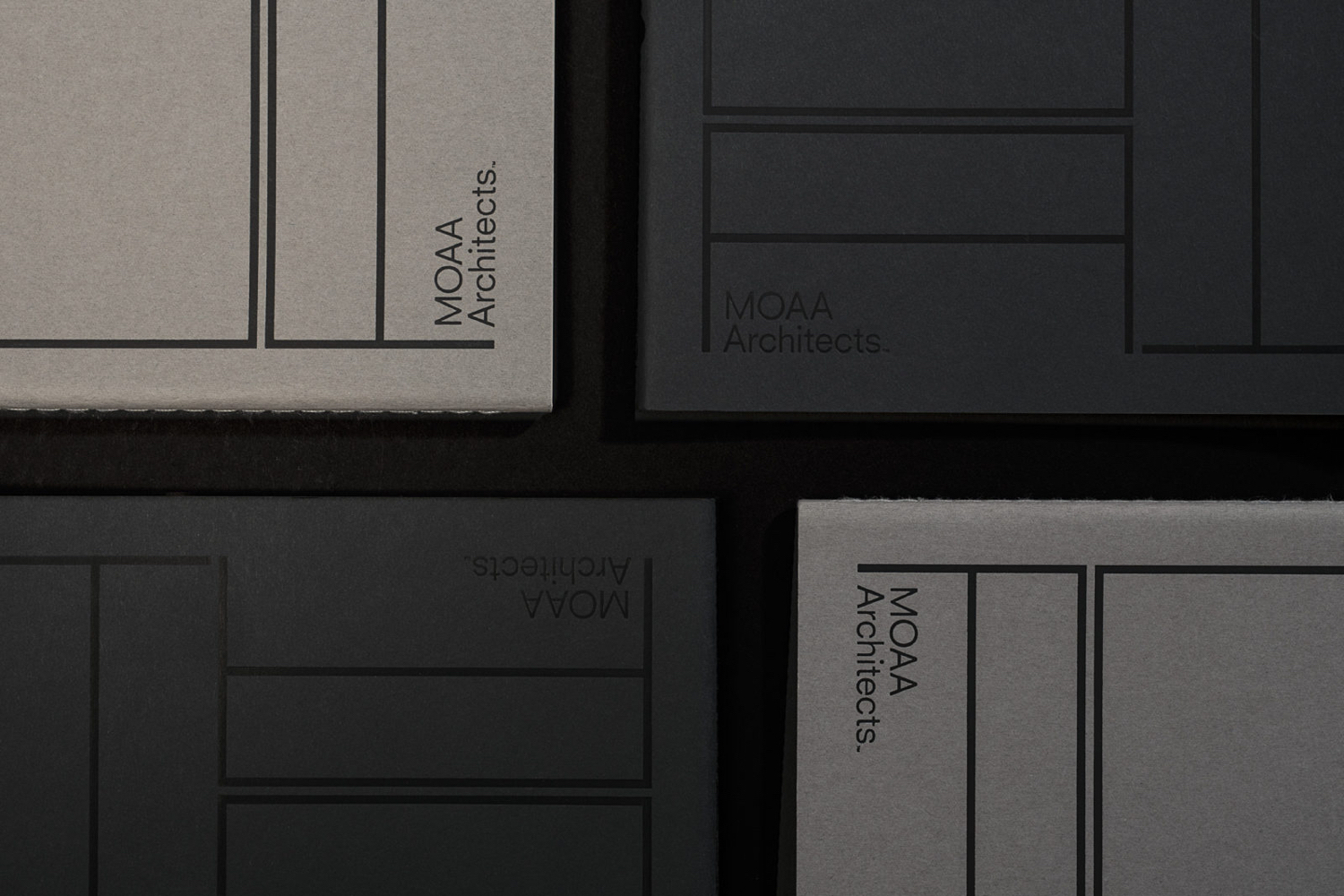 Graphic identity and branded notepads by In-house for New Zealand's MOAA Architects